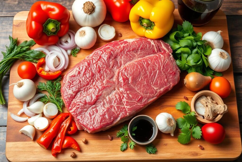 Flank Steak Ingredients Preparation